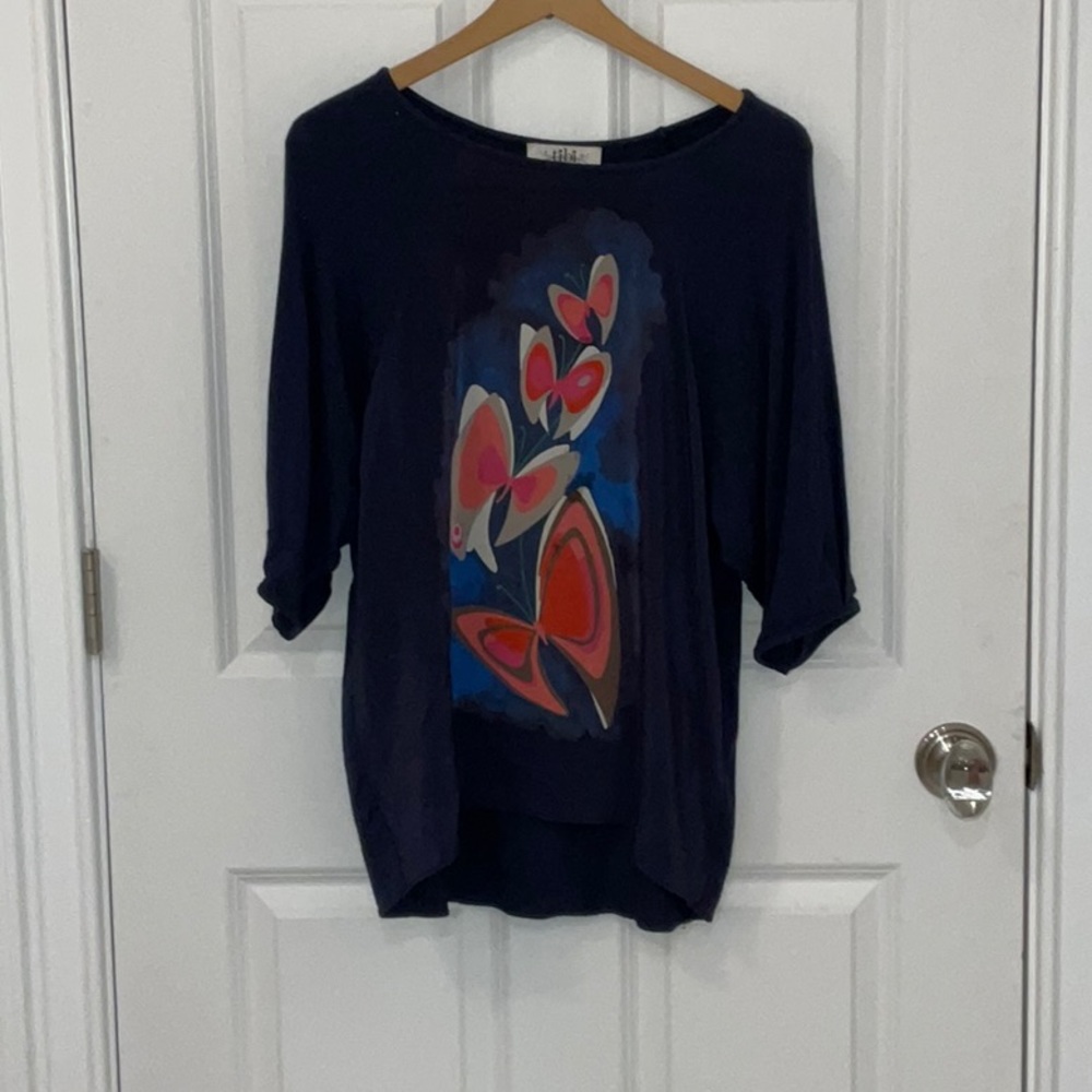 TIBI Silk Butterfly Top, Size XS